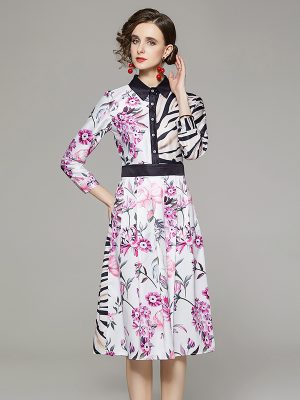 Positioning Printed Dress: Waist Slim