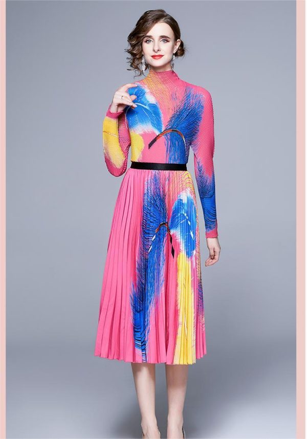 Multicolor Printed Feather Frill Skirt Set - Image 2