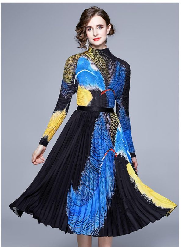 Multicolor Printed Feather Frill Skirt Set - Image 11