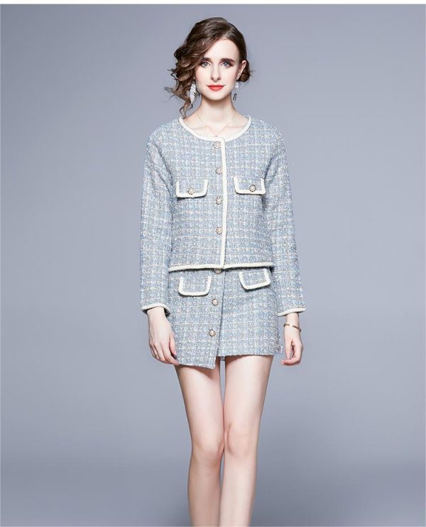 New Autumn and Winter Tweed Suit: Elegant Temperament Two-Piece Set