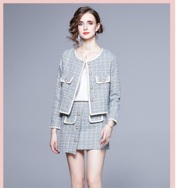 New Autumn and Winter Tweed Suit: Elegant Temperament Two-Piece Set - Image 5