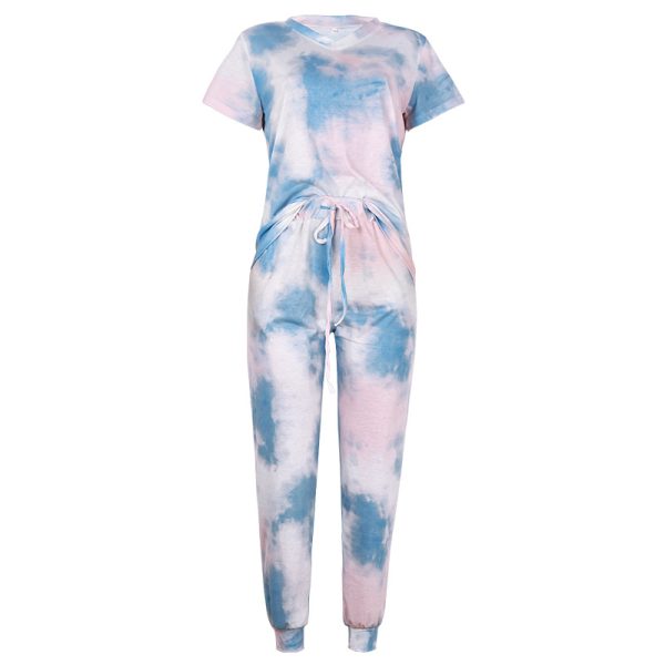 Women's Tie-Dyed Printed Home Clothing Two-Piece Set - Image 3