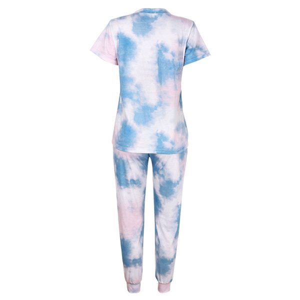 Women's Tie-Dyed Printed Home Clothing Two-Piece Set - Image 4