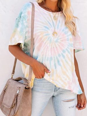 New Women’s Summer Loose Fitting Casual Short-Sleeved Printed T-Shirt Top