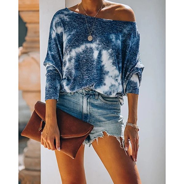 Printed Round Neck Long-Sleeved Casual Set for Women - Image 2