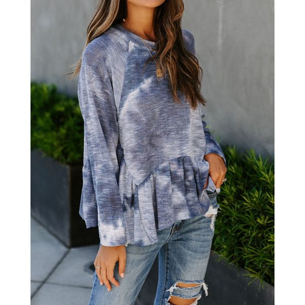 Fashion Printed Long-Sleeved Loose Casual Women's T-Shirt