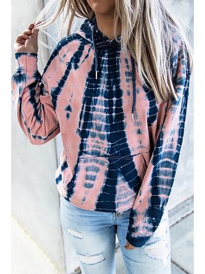 New Tie-Dyed Printed Hoodie: Women’s Long Sleeve Top