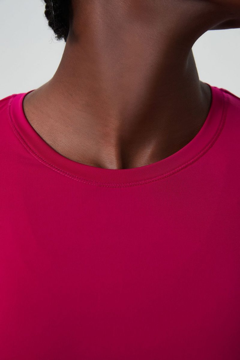 Cold Cover Skinny Exercise Top: Women's Small Waist Short Sleeve Yoga Suit Top, Slim Fit Quick Drying Fitness T-shirt - Image 9