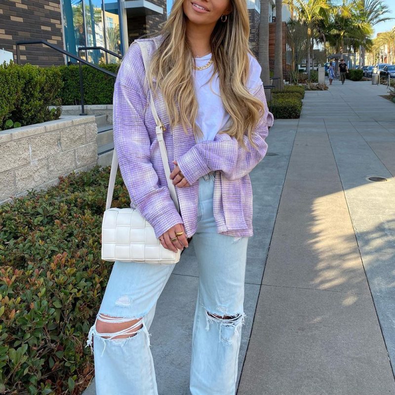 Autumn Winter Women's Fashion Plaid Print Long Sleeve Single-Breasted Casual Cardigan Coat - Image 2