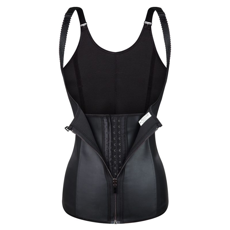 Glossy Latex Zipper Vest: Adjustable Spaghetti Strap - Image 5