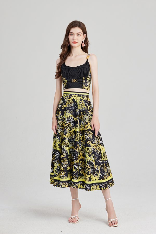 Contemporary Strapless Top and Skirt Coord - Stay on Trend with Fashionable Flair!