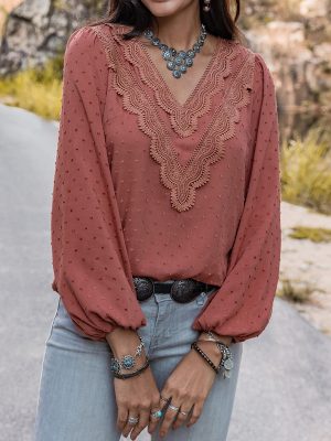 Women’s Autumn/Winter Lace Long-Sleeved Shirt