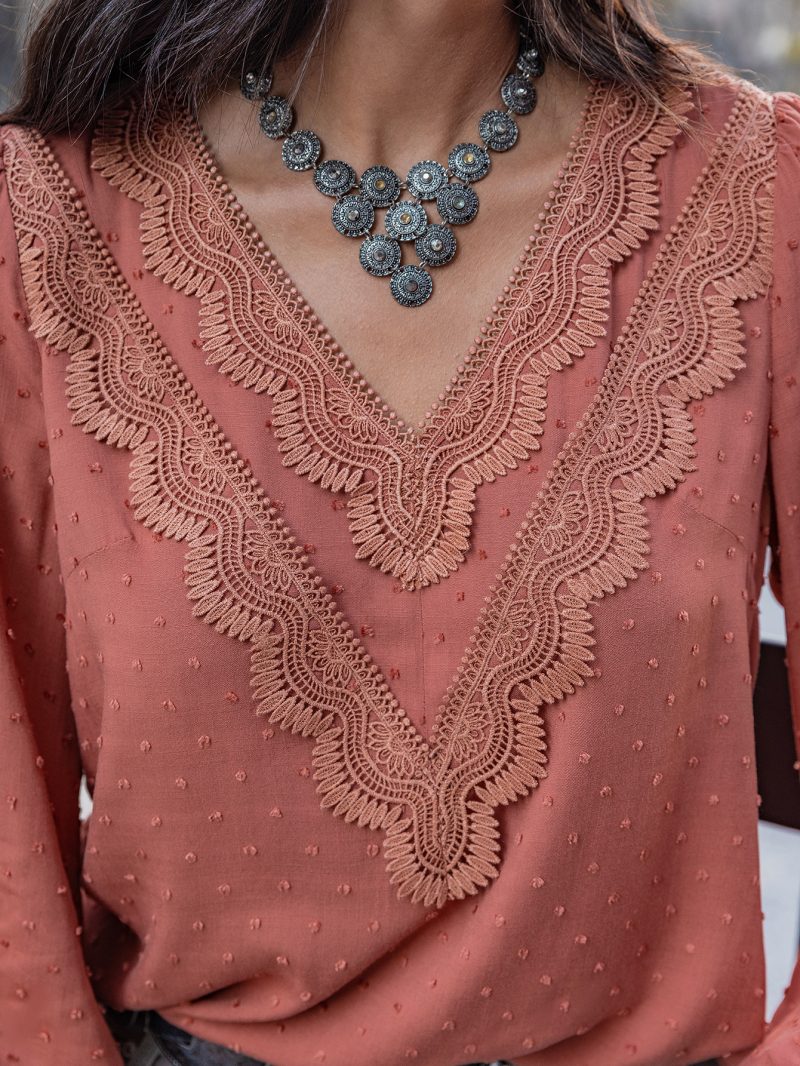Women's Autumn/Winter Lace Long-Sleeved Shirt - Image 3