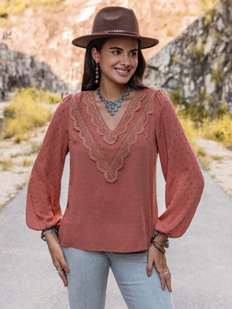 Women's Autumn/Winter Lace Long-Sleeved Shirt - Image 5