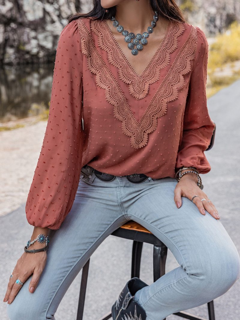 Women's Autumn/Winter Lace Long-Sleeved Shirt - Image 7