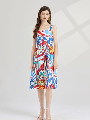 Contemporary High Waist Sling Dress: Stay on Trend with Fashionable Flair!