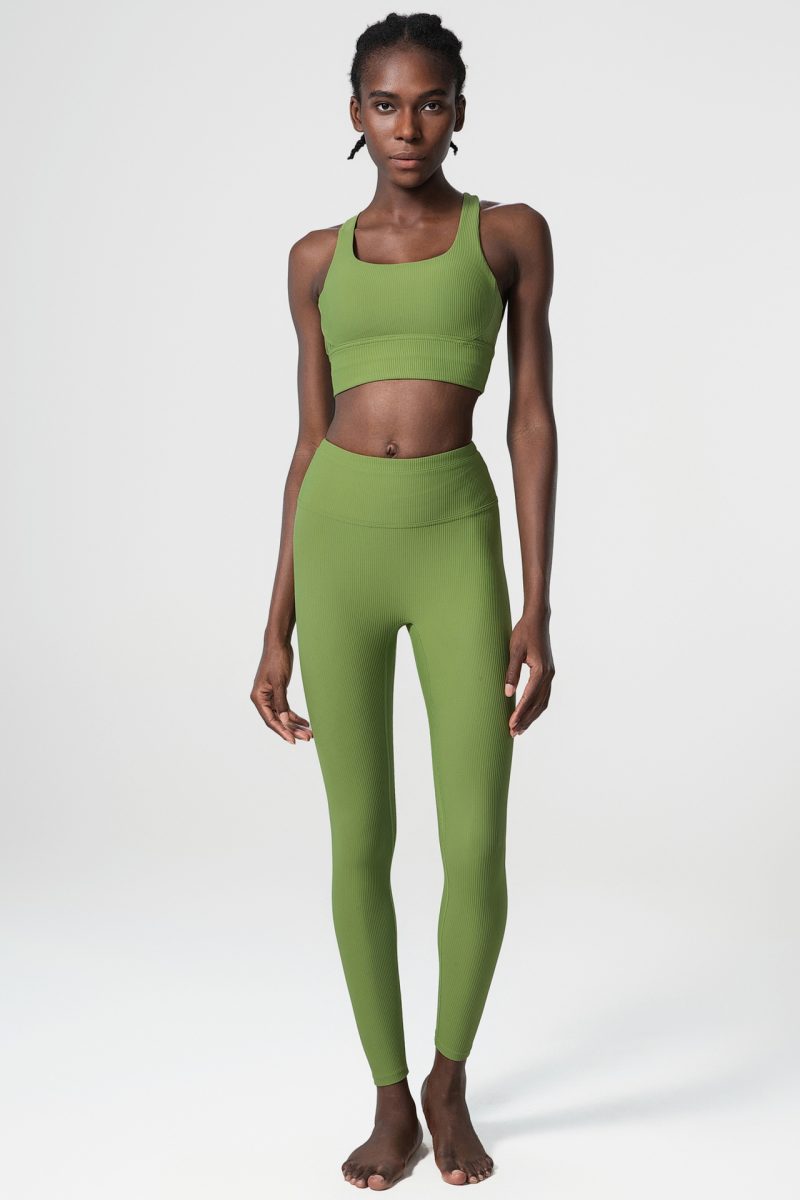 Skinny Yoga Clothes Suit: Women's Plastic Elastic Two-Piece Fitness Suit