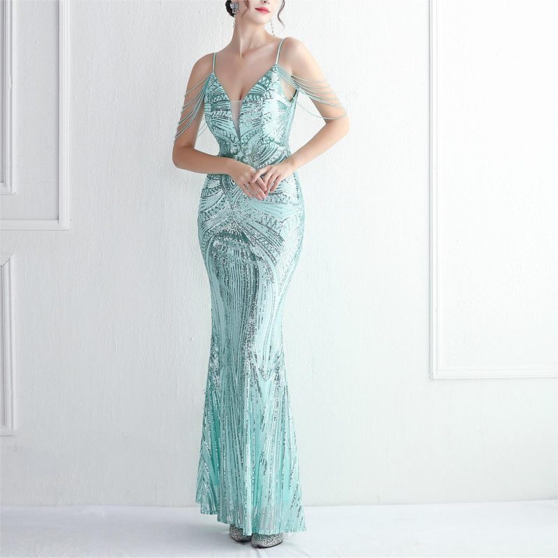 Positioning Sequined Cocktail Dress: Women's Slim Fit
