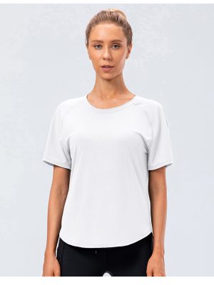 Nude Feel Brushed Sports Short Sleeve Soft Breathable Workout Running Top T-shirt