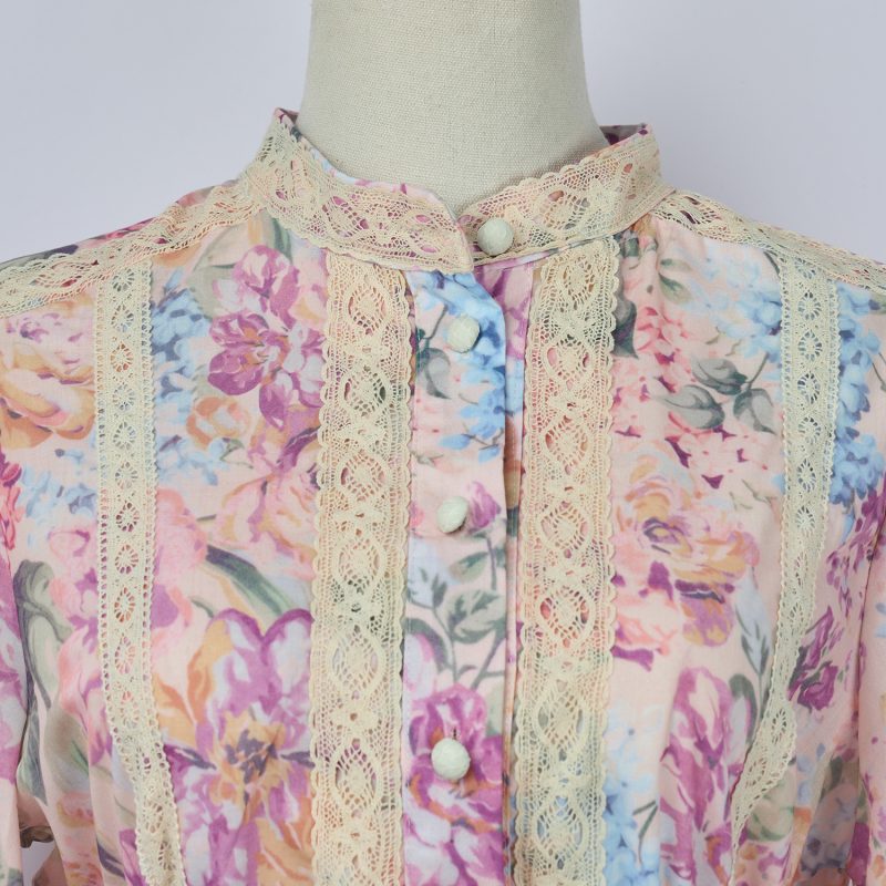 Spring/Autumn Print Two-Piece Single Breasted Shirt and Shorts Set with Belt - Image 4