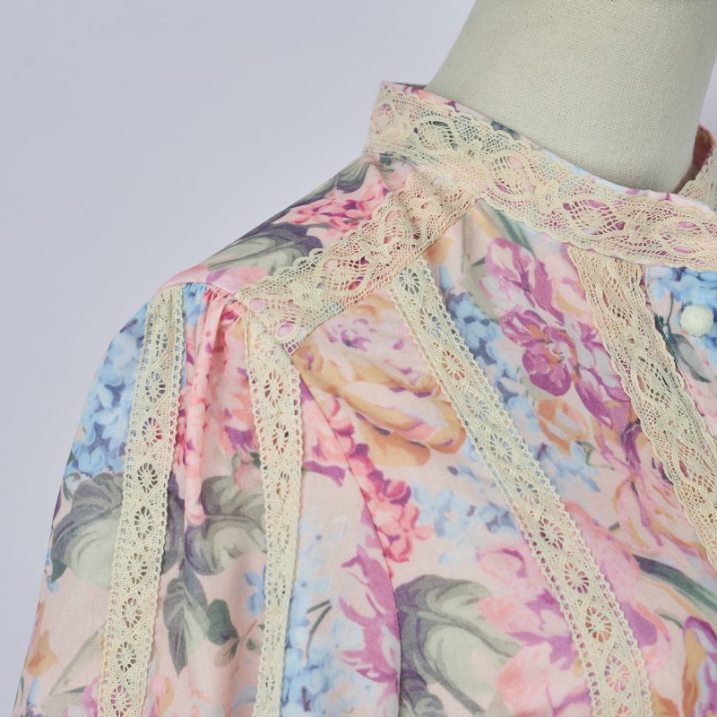Spring/Autumn Print Two-Piece Single Breasted Shirt and Shorts Set with Belt - Image 8