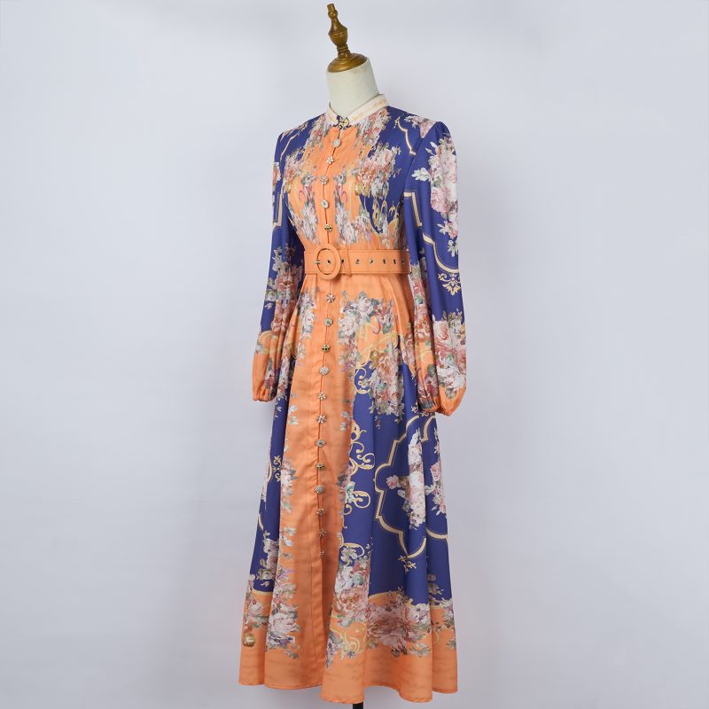 Spring and Autumn Floral Daily Maxi Dress: Long Sleeve - Image 2