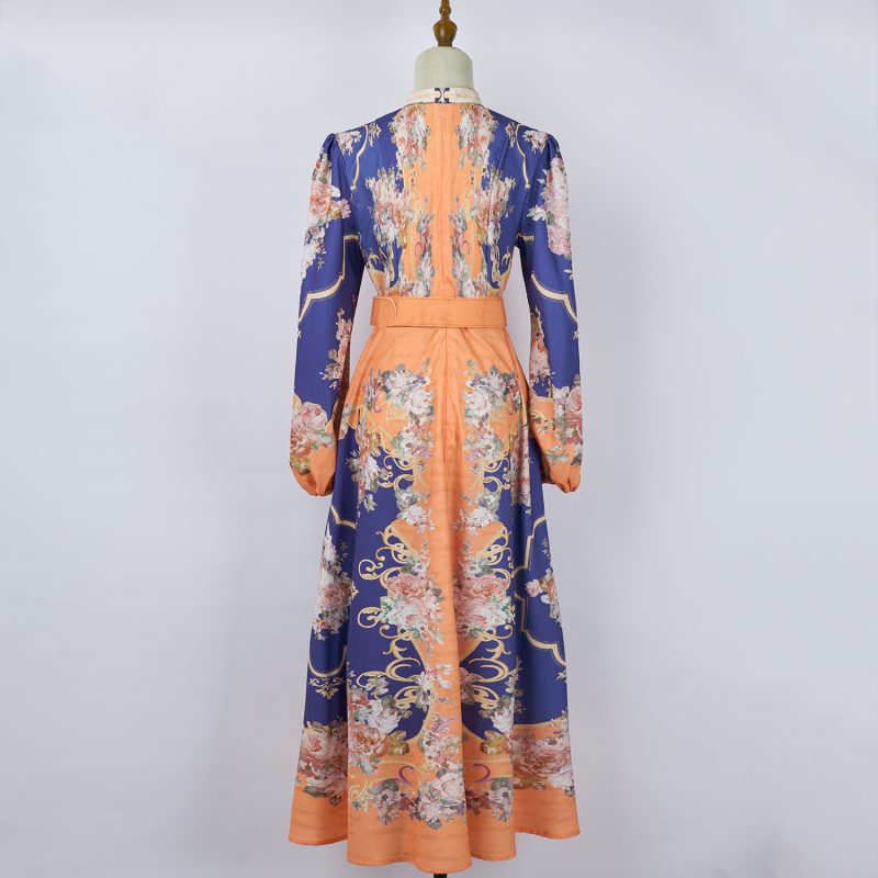Spring and Autumn Floral Daily Maxi Dress: Long Sleeve - Image 3
