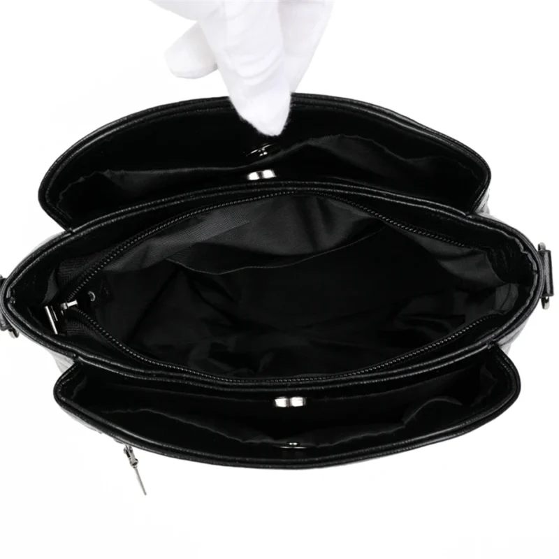 3 Layers PU Leather Crossbody Shoulder Messenger Bag - Image 6