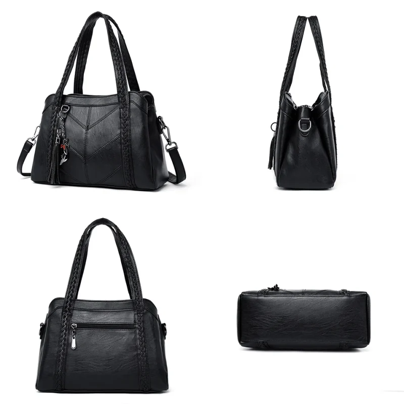 3 Layers Sac A Main High Quality Leather Luxury Handbag - Image 4