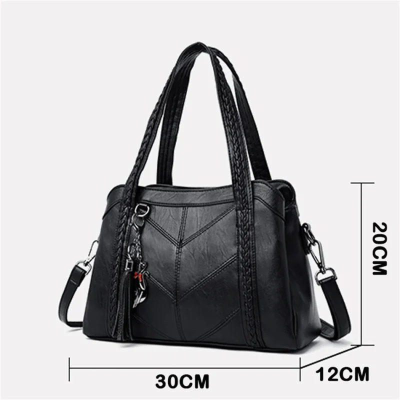 3 Layers Sac A Main High Quality Leather Luxury Handbag - Image 6