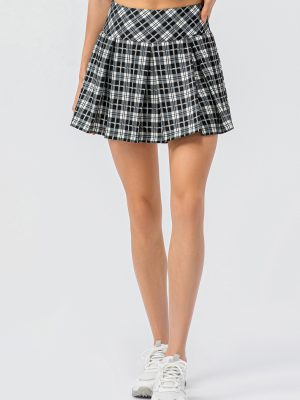 Spring Summer Plaid Exercise Skirt