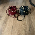 Eco Genuine Leather Quilted Drawstring Bucket Bag photo review