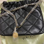 Genuine Leather Quilted Large Capacity Crossbody Bag With Chain Strap photo review