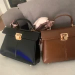 High-Quality Genuine Leather Crossbody Bag With Scarf Decor photo review