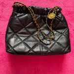 Genuine Leather Quilted Large Capacity Crossbody Bag With Chain Strap photo review