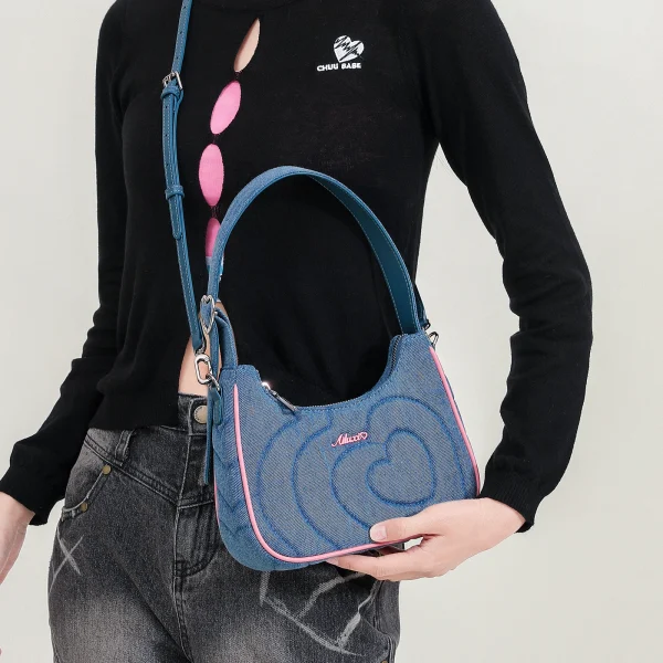 Luxury Design Women's Crescent Blue Bag - Image 2