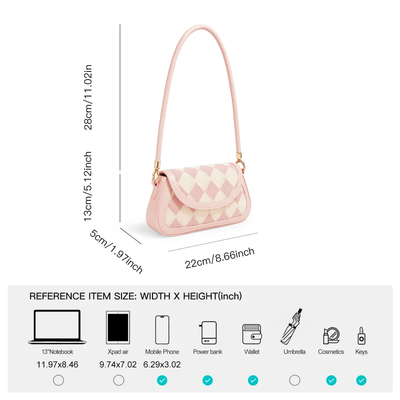 Fashion Diamond Lattice Print Luxury Crossbody Bag - Image 3