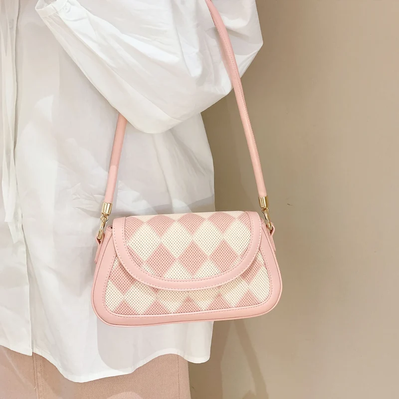 Fashion Diamond Lattice Print Luxury Crossbody Bag - Image 7