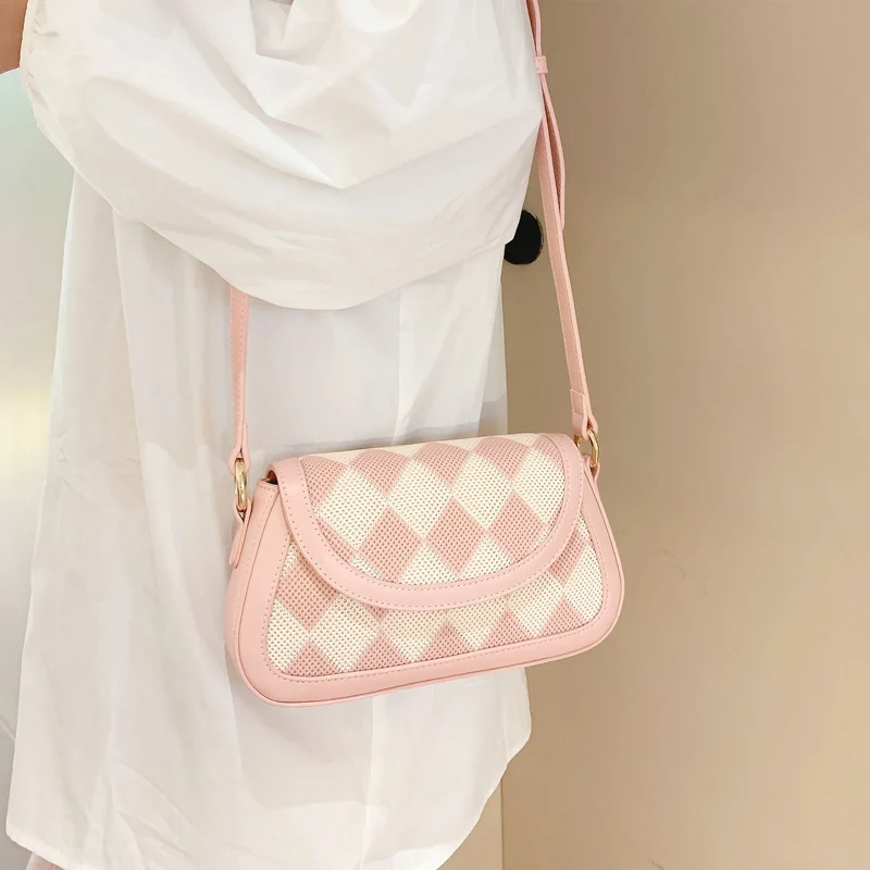 Fashion Diamond Lattice Print Luxury Crossbody Bag - Image 2