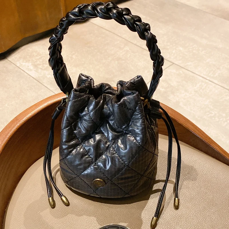 Eco Retro Quilted Bucket Bag - Image 2
