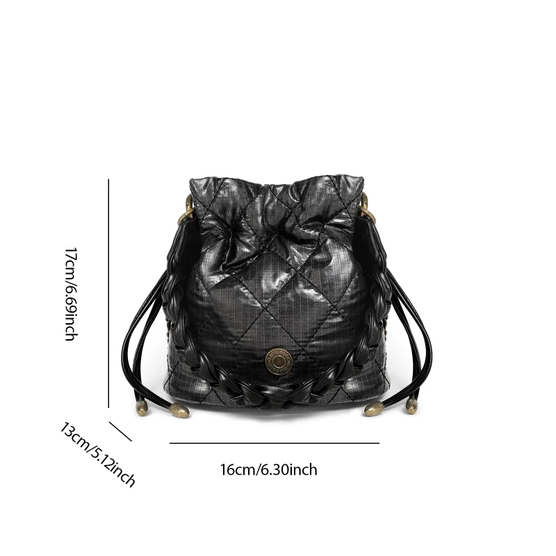 Eco Retro Quilted Bucket Bag - Image 3