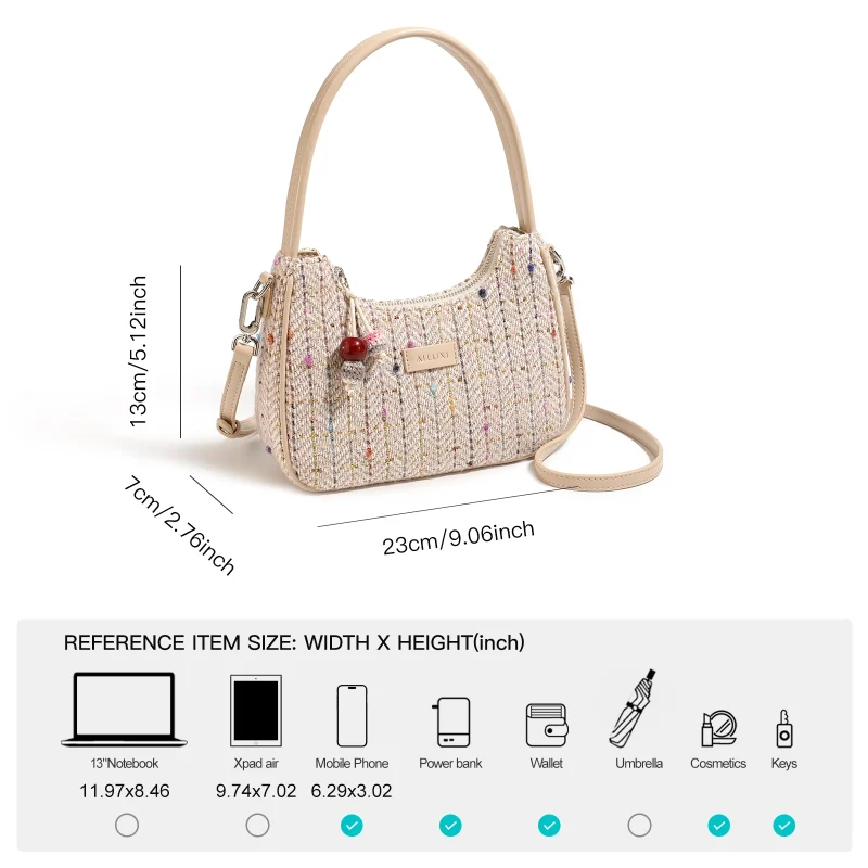 Cute Pendant Zipper Decoration Shoulder Bag - Image 3