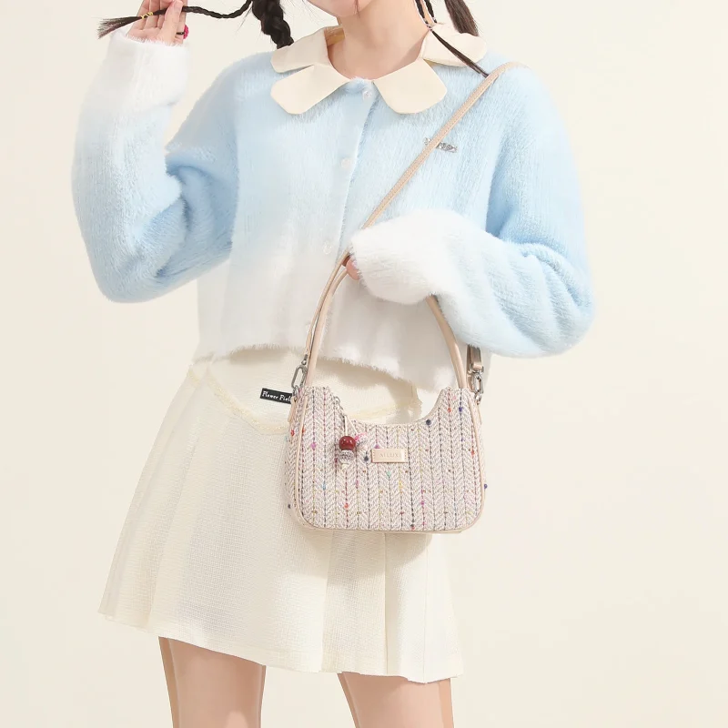 Cute Pendant Zipper Decoration Shoulder Bag - Image 6