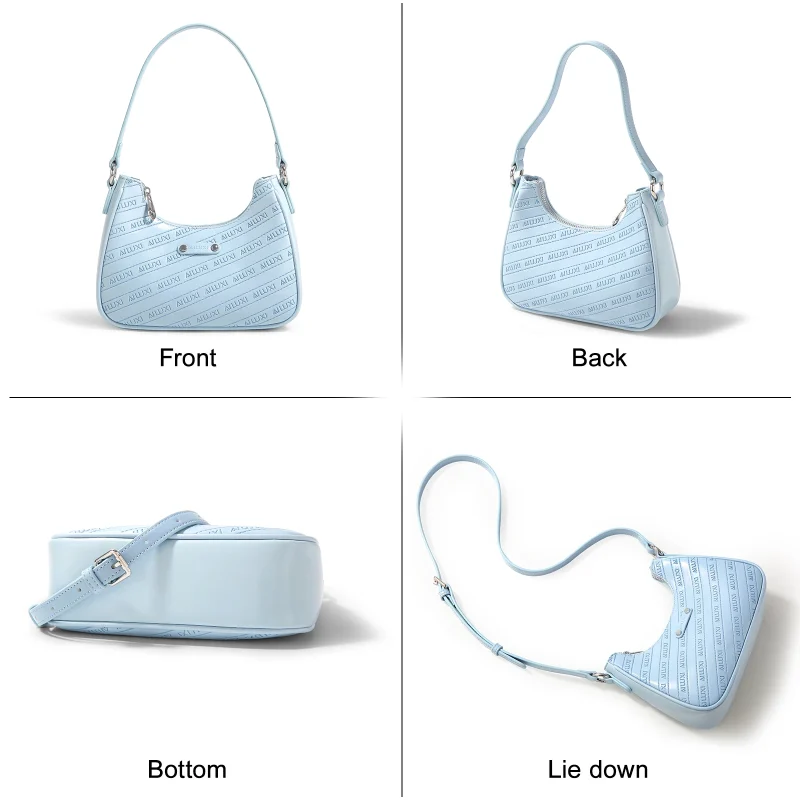 Striped Print Design Crescent Versatile Shoulder Bag - Image 5