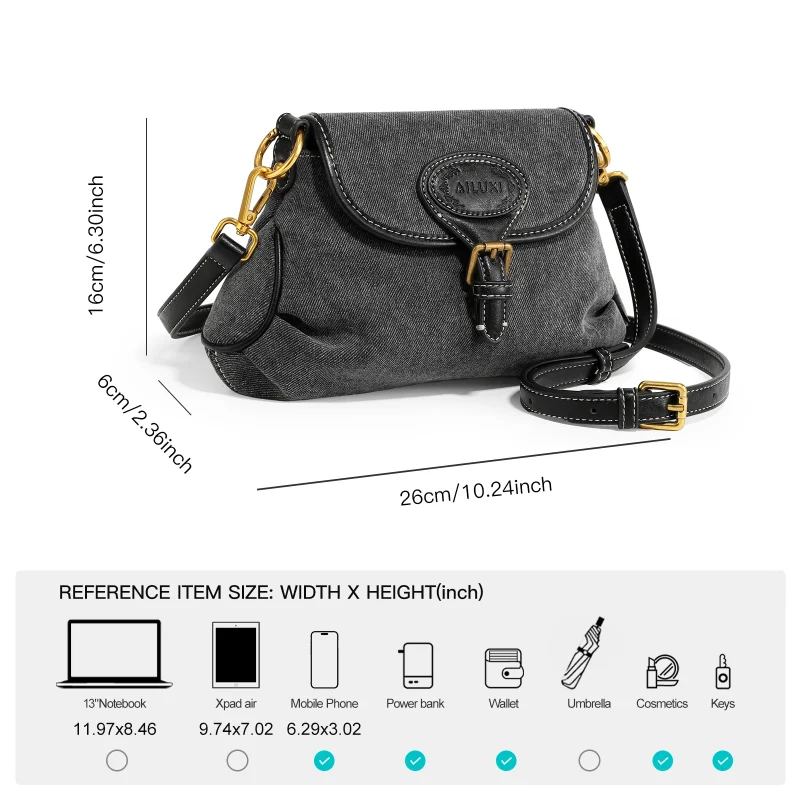 Eco Vintage Cowboy Shoulder Crossbody Bag - Image 5