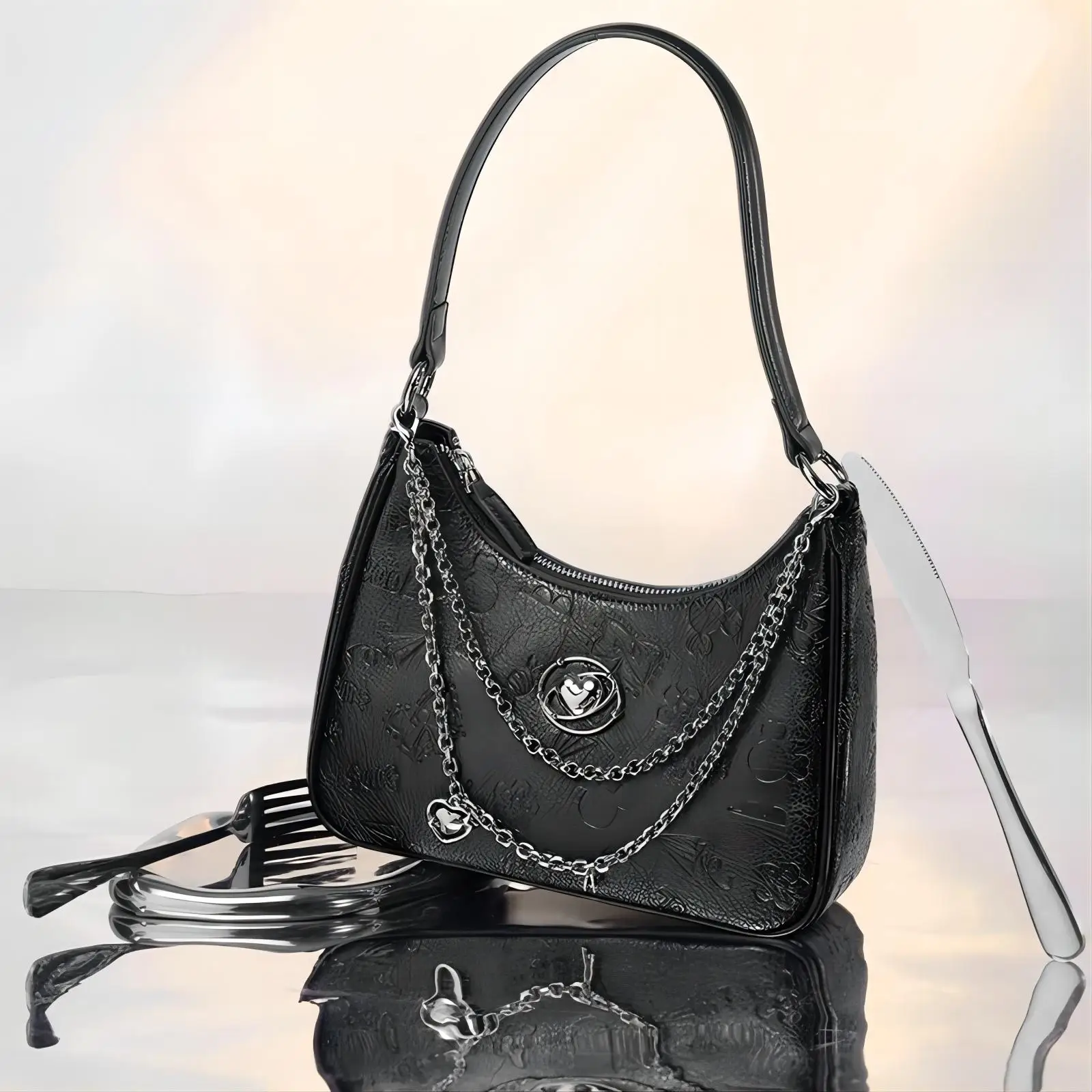 Eco Vintage Luxury Crescent Bag
