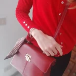 High-Quality Genuine Leather Crossbody Bag With Scarf Decor photo review