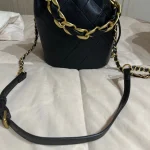 Eco Genuine Leather Quilted Drawstring Bucket Bag photo review