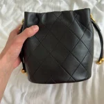 Eco Genuine Leather Quilted Drawstring Bucket Bag photo review