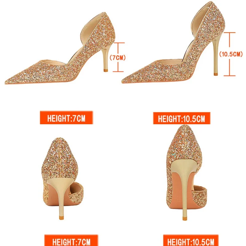 Eco Sequin Cloth High Heels - Image 2